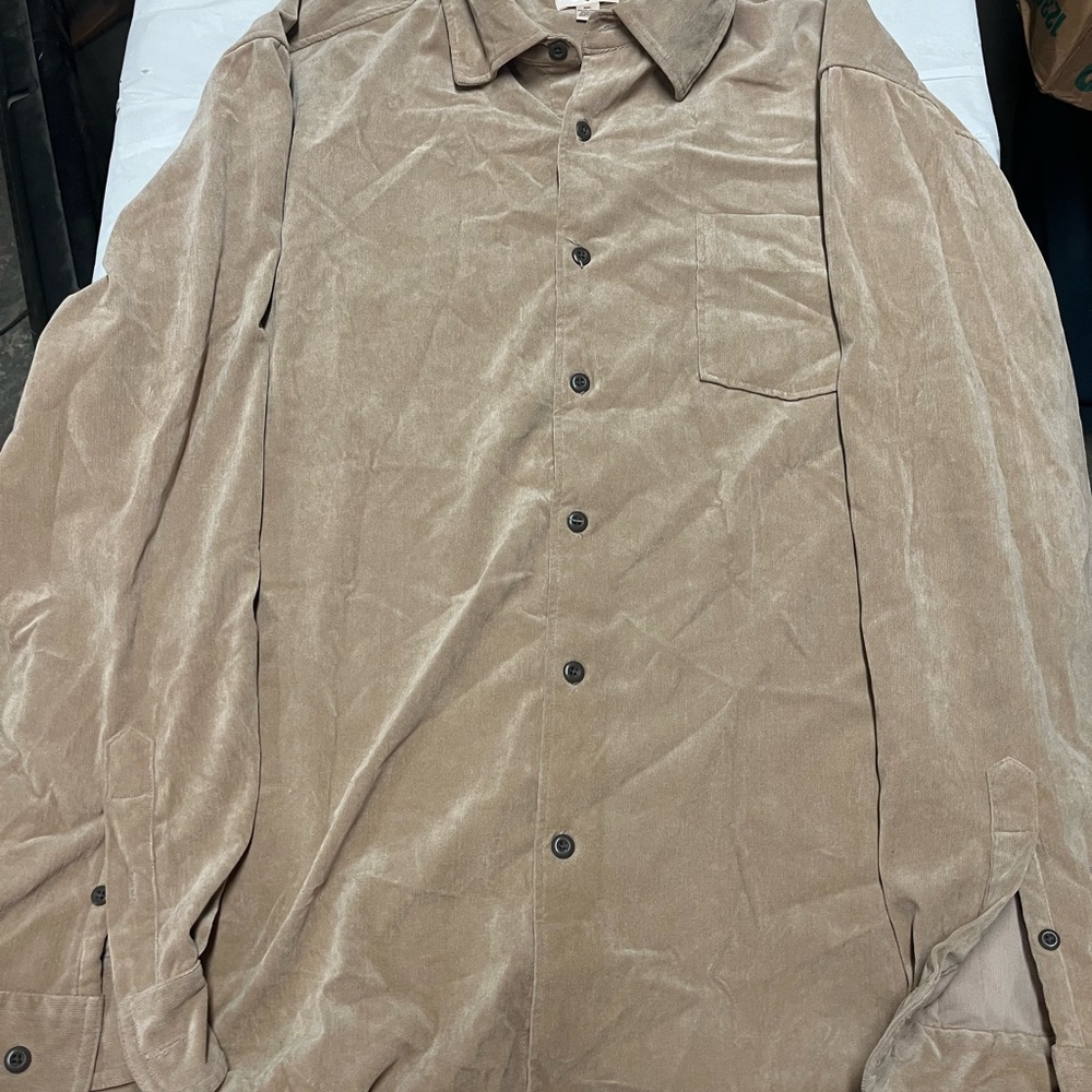 Paradise Collection Shirt Men's XXL Luxury Microcord Button up Long Sleeve